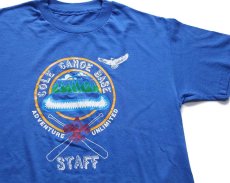 画像1: 80s BSA ボーイスカウト COLE CANOE BASE STAFF Tシャツ 青 (1)