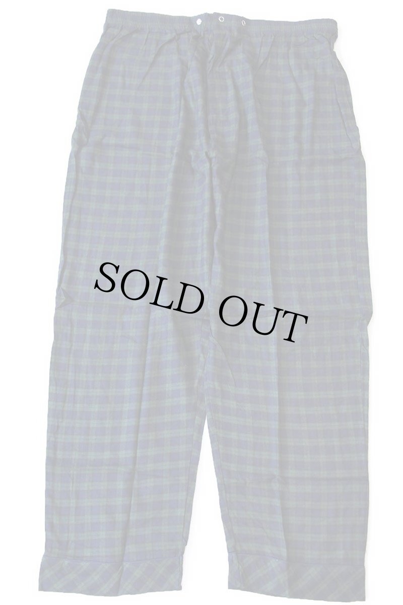 画像8: デッドストック★00s CHEROKEE ブラックウォッチ タータンチェック ライトネル パジャマ シャツ&パンツ セット XL (8)