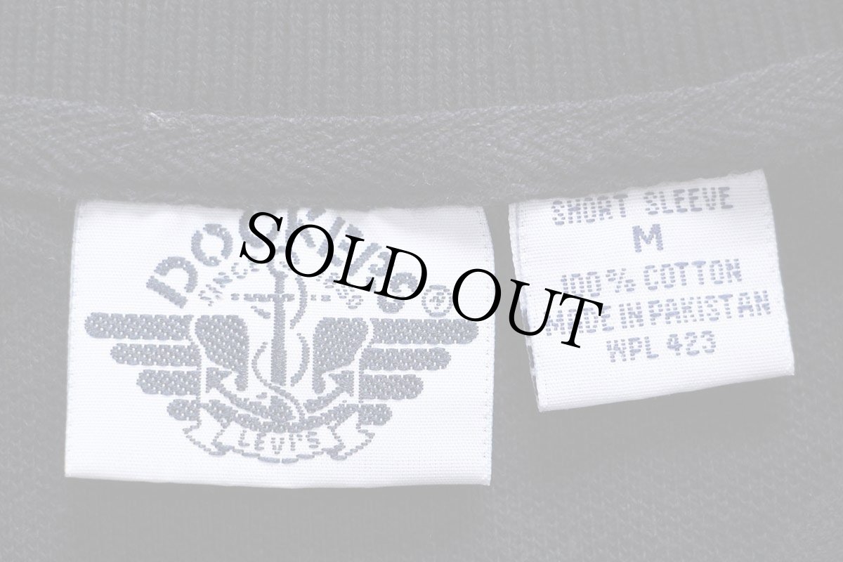 画像4: 90s DOCKERSドッカーズ ロゴ刺繍 コットン 鹿の子 ポロシャツ 黒 M★Levi'sリーバイス (4)