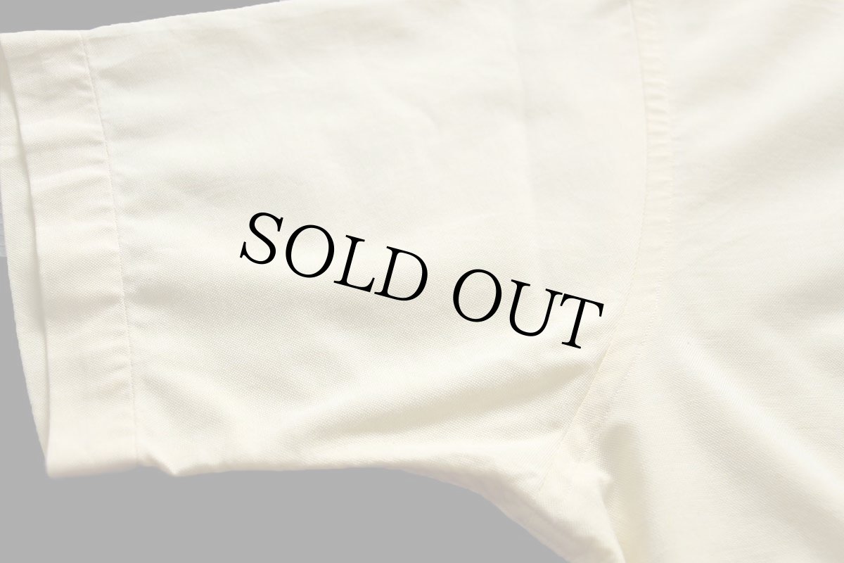 画像6: 90s USA製 L.L.Bean 無地 ボタンダウン 半袖 オックスフォード コットンシャツ 黄 16.5 (6)