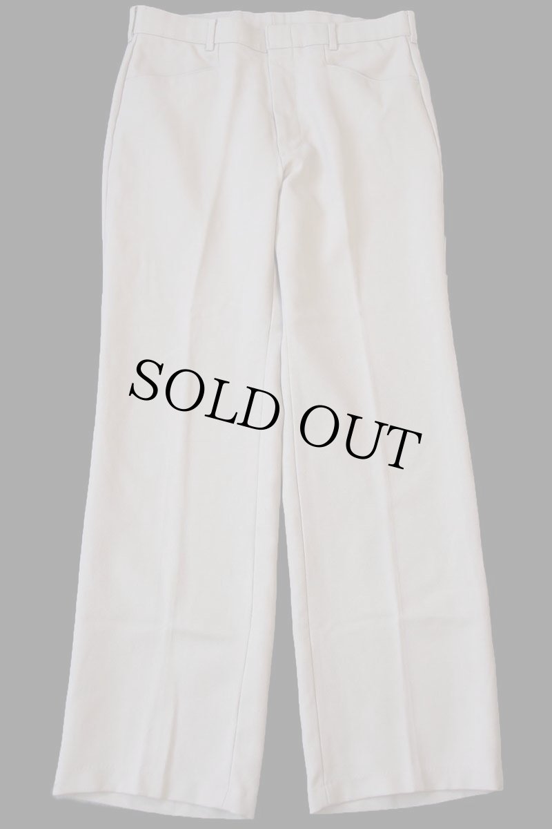 画像2: 80s Levi'sリーバイス Action Slacks STA-PRESTスタプレ フレア スラックス ポリエステルパンツ カーキ W33 (2)