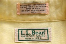 画像4: 90s USA製 L.L.Bean 無地 ボタンダウン 半袖 オックスフォード コットンシャツ 黄 16.5 (4)