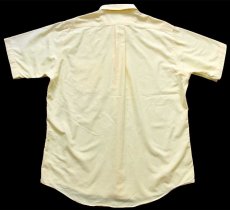 画像2: 90s USA製 L.L.Bean 無地 ボタンダウン 半袖 オックスフォード コットンシャツ 黄 16.5 (2)