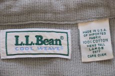 画像4: 90s USA製 L.L.Bean COOL WEAVE 半袖 コットンシャツ グリーンベージュ L-T (4)