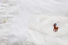 画像4: 90s ポロ ラルフローレン BLAKE ワンポイント ポケット付き ボタンダウン 半袖 コットンシャツ アイボリー★特大 (4)