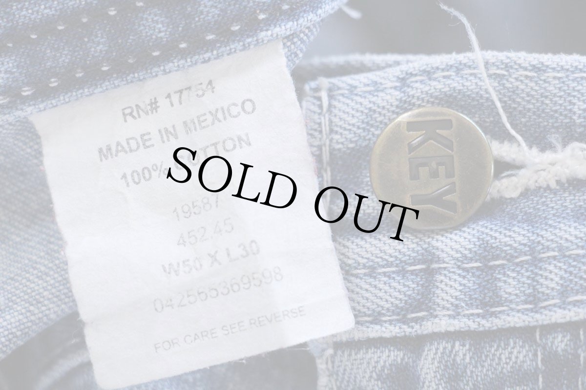 画像6: 00s メキシコ製 KEY デニム ペインターパンツ W50 L30★超特大 (6)