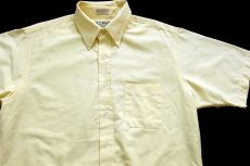 画像3: 90s USA製 L.L.Bean 無地 ボタンダウン 半袖 オックスフォード コットンシャツ 黄 16.5 (3)