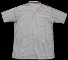 画像2: 90s USA製 L.L.Bean COOL WEAVE 半袖 コットンシャツ グリーンベージュ L-T (2)