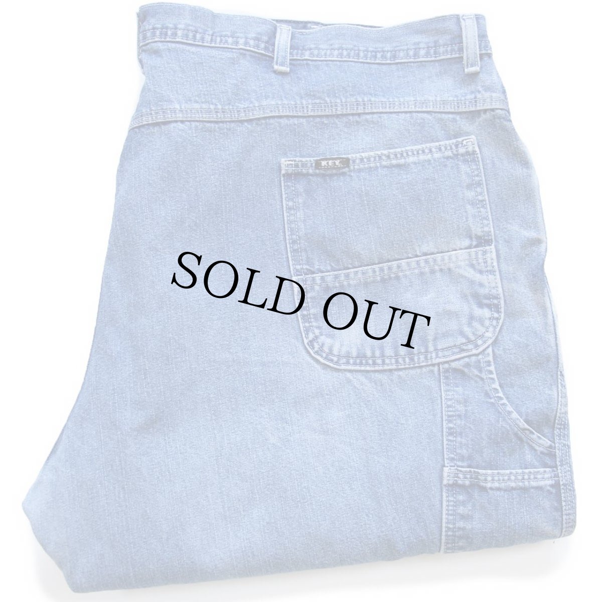 画像1: 00s メキシコ製 KEY デニム ペインターパンツ W50 L30★超特大 (1)