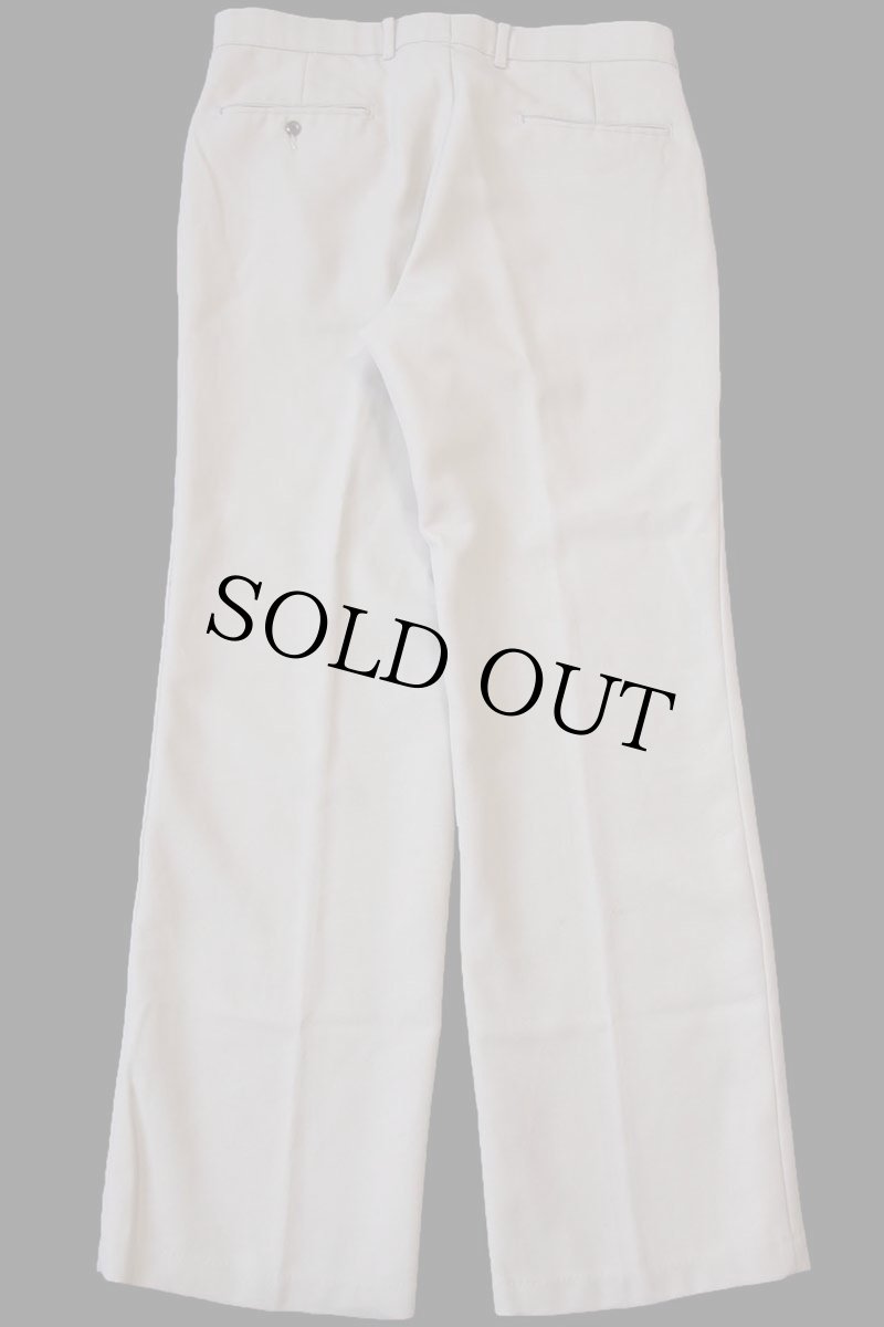 画像3: 80s Levi'sリーバイス Action Slacks STA-PRESTスタプレ フレア スラックス ポリエステルパンツ カーキ W33 (3)