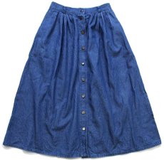 画像1: 90s USA製 NAPA VALLEY Blues ロング デニムスカート 12 (1)