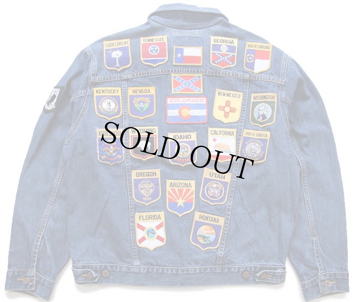 画像1: 90s Levi'sリーバイス POW MIA レベルフラッグ 州旗 パッチ付き デニムジャケット 4ポケット (1)