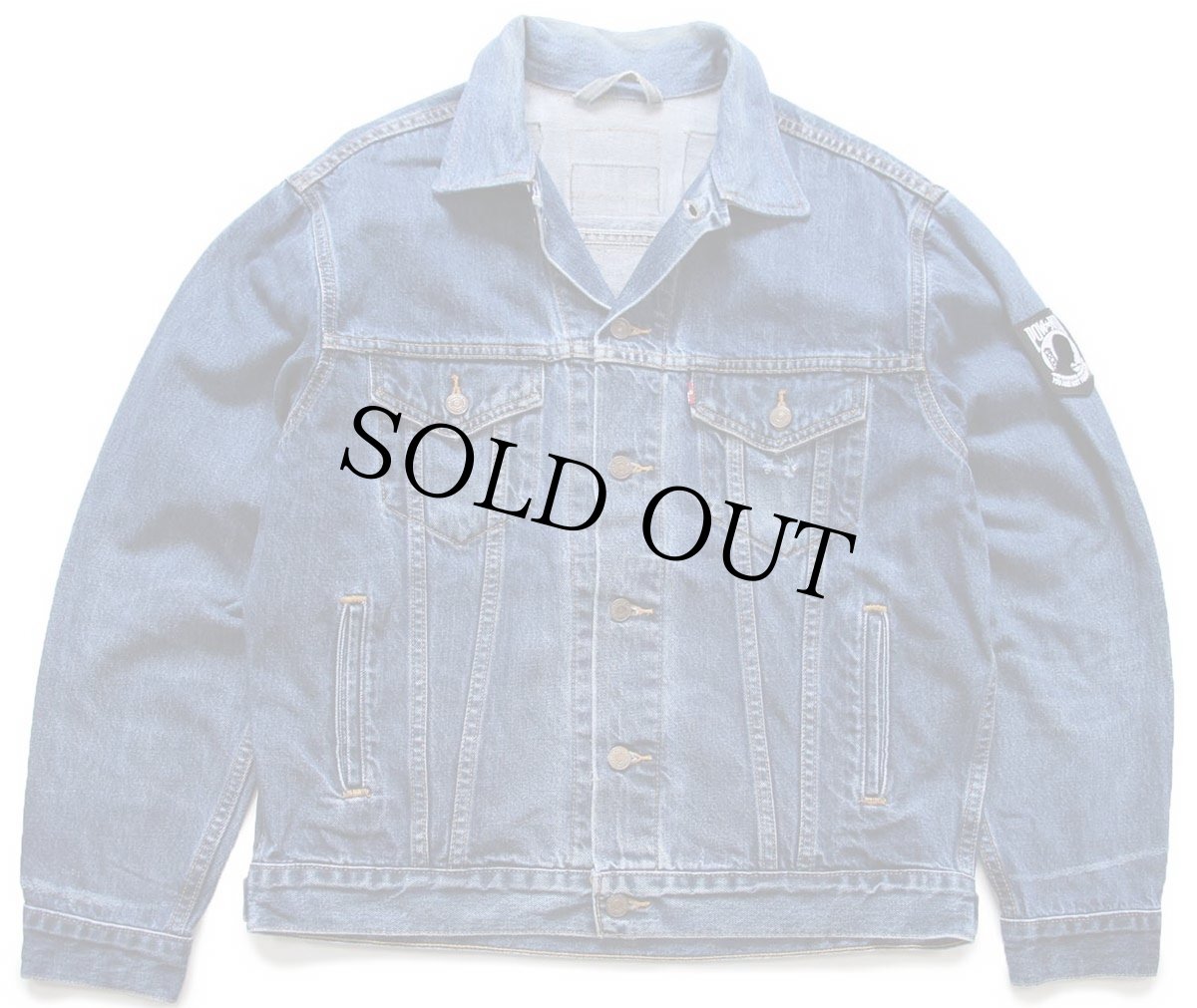 画像2: 90s Levi'sリーバイス POW MIA レベルフラッグ 州旗 パッチ付き デニムジャケット 4ポケット (2)