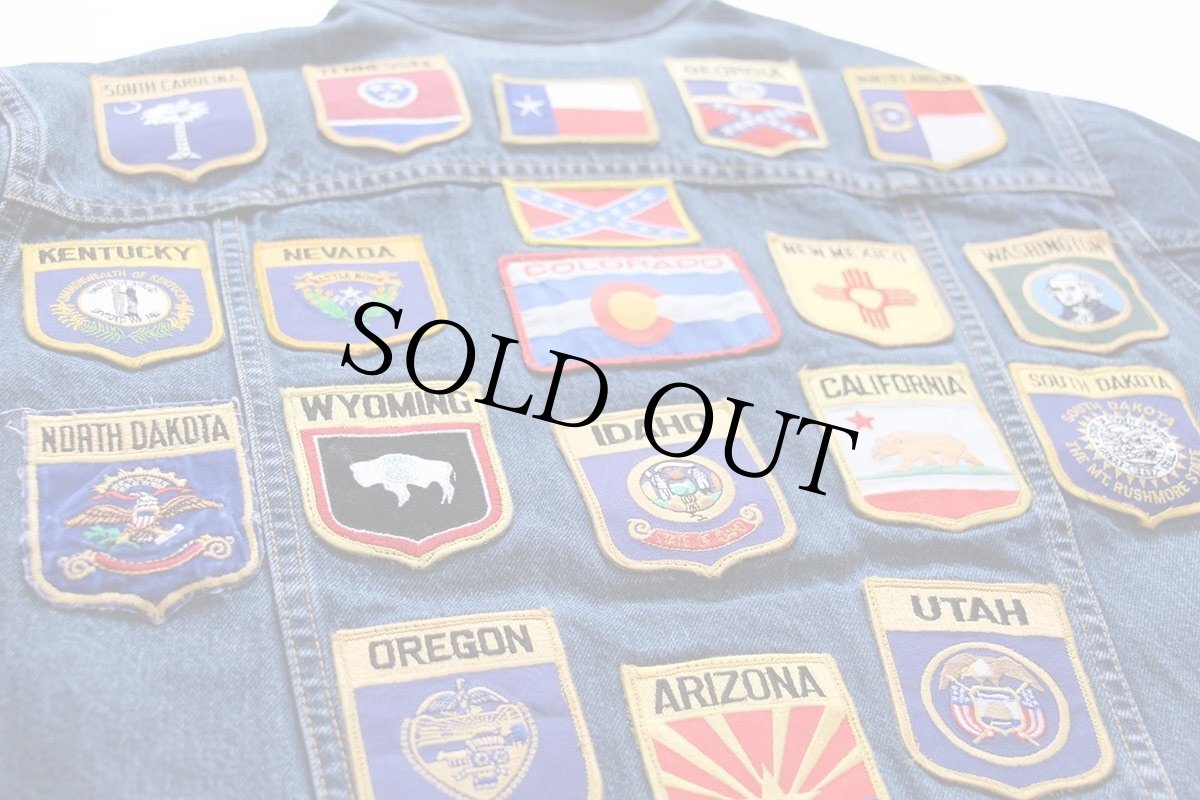 画像4: 90s Levi'sリーバイス POW MIA レベルフラッグ 州旗 パッチ付き デニムジャケット 4ポケット (4)