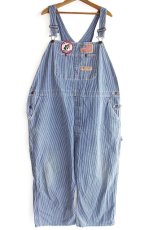 画像2: 90s JCPenney BIGMACビッグマック パッチ付き ダメージ ヒッコリー ストライプ オーバーオール w46★特大 (2)