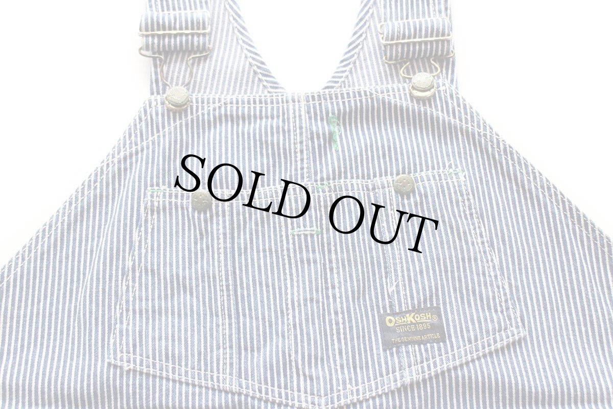 画像4: 00s OSHKOSH B'GOSH ヒッコリー ストライプ オーバーオール w46★特大 (4)
