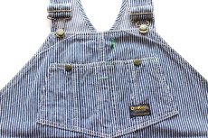 画像4: 00s OSHKOSH B'GOSH ヒッコリー ストライプ オーバーオール w46★特大 (4)