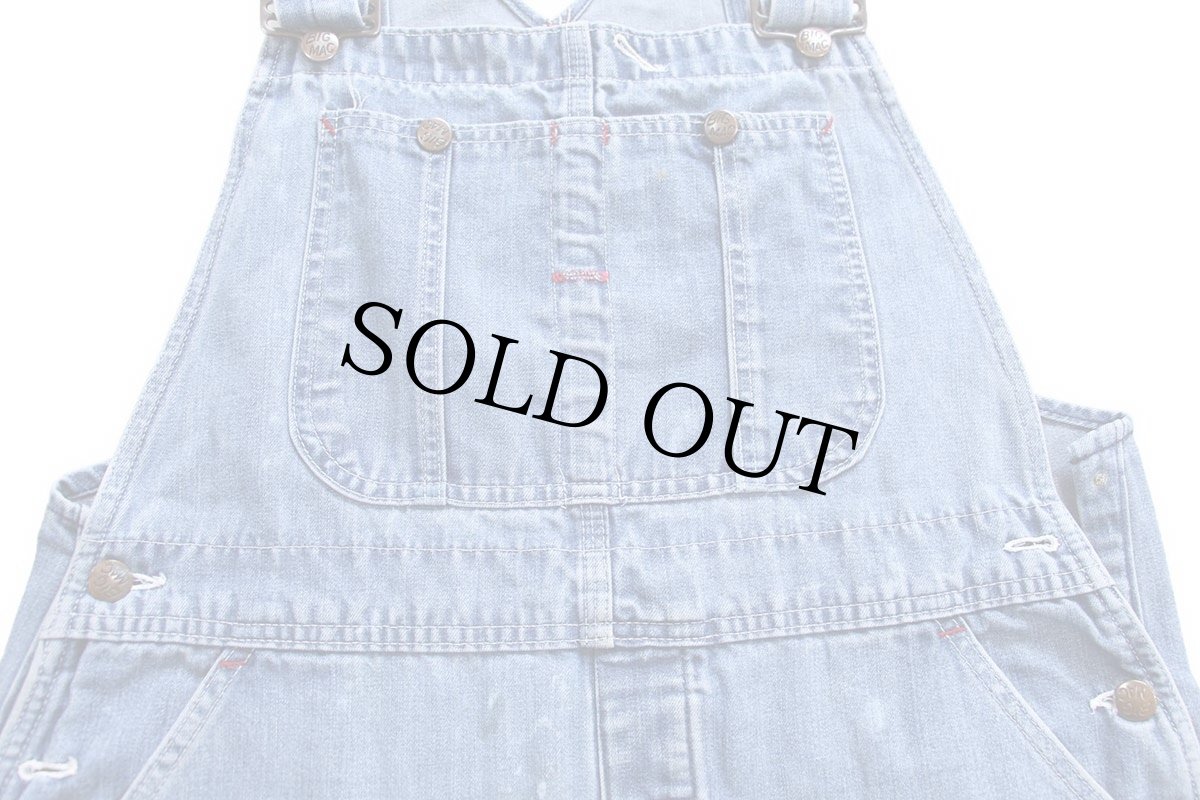 画像4: 70s JCPenney BIGMACビッグマック ペンキ&ブリーチ飛び インディゴ デニム オーバーオール W36 (4)