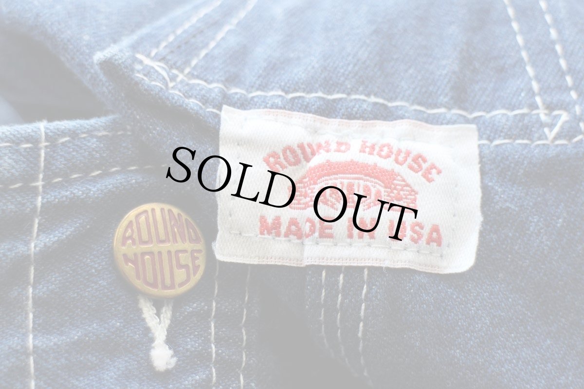 画像5: USA製 ROUND HOUSEラウンドハウス デニム オーバーオール W46★特大 (5)