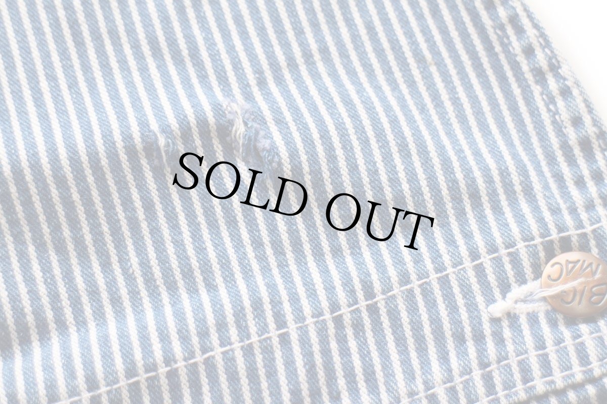 画像7: 90s JCPenney BIGMACビッグマック パッチ付き ダメージ ヒッコリー ストライプ オーバーオール W46★特大 (7)