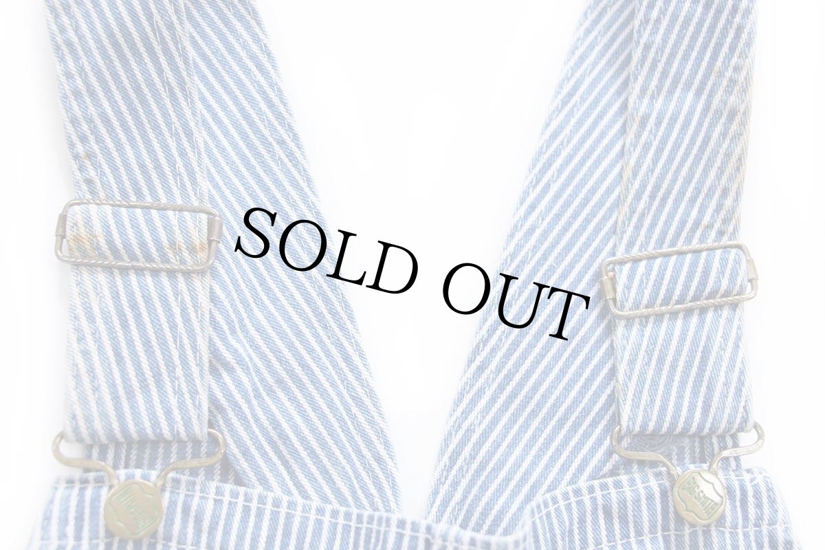 画像7: 80s USA製 BIG SMITHビッグスミス ヒッコリー ストライプ オーバーオール w35 (7)