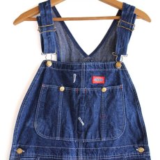 画像1: 90s USA製 Dickiesディッキーズ ペンキ飛び デニム オーバーオール w32 L32 (1)