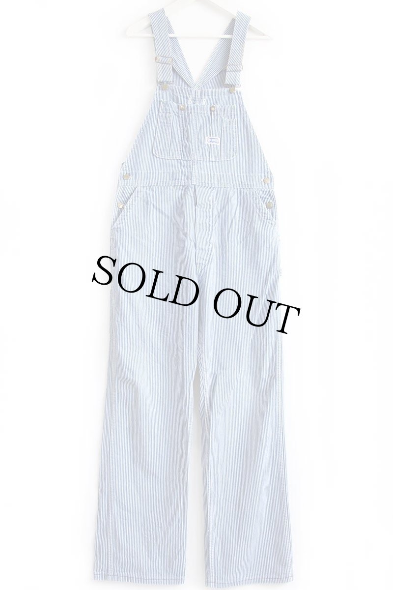 画像2: 80s USA製 BIG SMITHビッグスミス ヒッコリー ストライプ オーバーオール w35 (2)