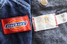 画像5: 90s USA製 Dickiesディッキーズ ペンキ飛び デニム オーバーオール w32 L32 (5)