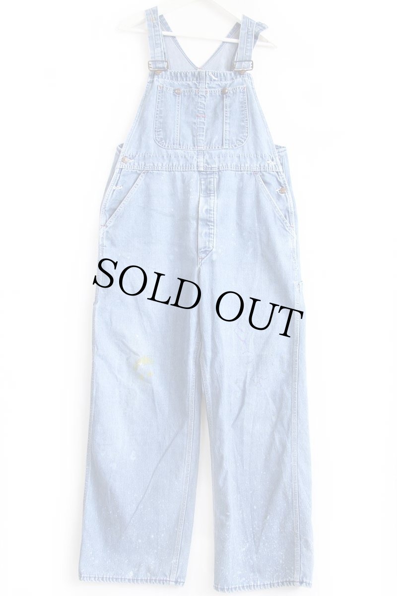 画像2: 70s JCPenney BIGMACビッグマック ペンキ&ブリーチ飛び インディゴ デニム オーバーオール W36 (2)