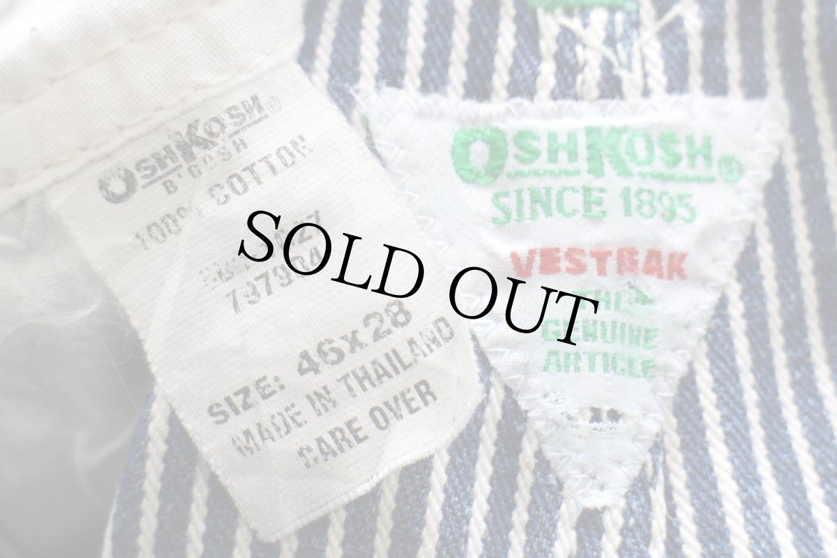 画像5: 00s OSHKOSH B'GOSH ヒッコリー ストライプ オーバーオール w46★特大 (5)