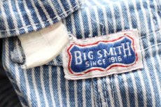 画像5: 80s USA製 BIG SMITHビッグスミス ペンキ飛び ヒッコリー ストライプ オーバーオール w48★特大 (5)