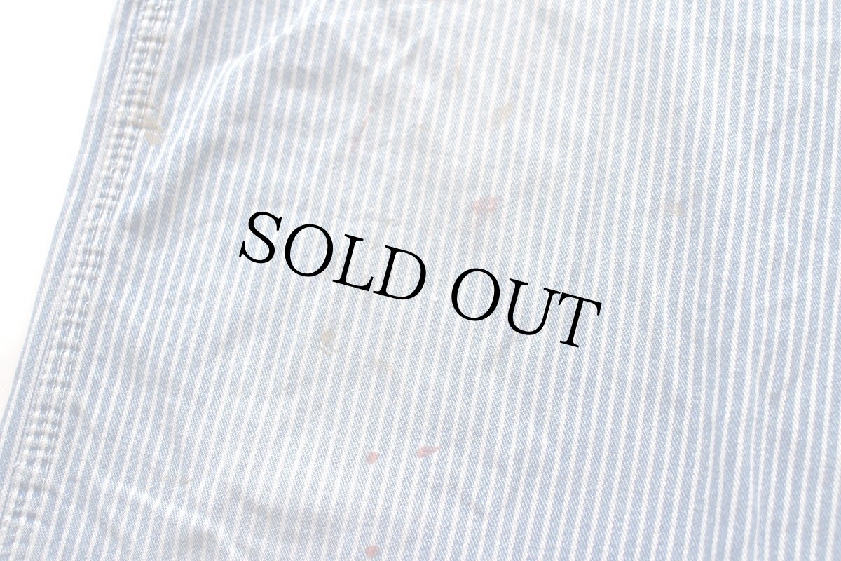 画像9: 80s USA製 BIG SMITHビッグスミス ペンキ飛び ヒッコリー ストライプ オーバーオール w48★特大 (9)