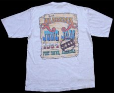 画像1: 90s USA製 ALABAMA JUNE JAM レイヤードネック&スリーブ コットンTシャツ 杢ライトグレー×黒 L (1)