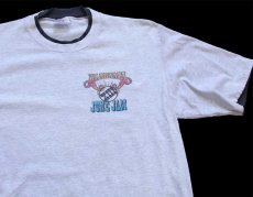 画像3: 90s USA製 ALABAMA JUNE JAM レイヤードネック&スリーブ コットンTシャツ 杢ライトグレー×黒 L (3)