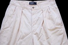 画像4: 90s ポロ ラルフローレン ツータック コットン チノパン アイボリー w30 L30★320 (4)
