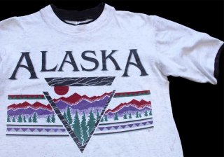 90s Art Unlimited アートアンリミテッド スウェットカーディガン 90s USA製 ART UNLIMITED 灯台 総柄 アート レイヤードネック