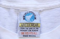 画像4: 90s USA製 INSIDE PASSAGE ALASKA マップ コットンTシャツ ワンピース 白 (4)