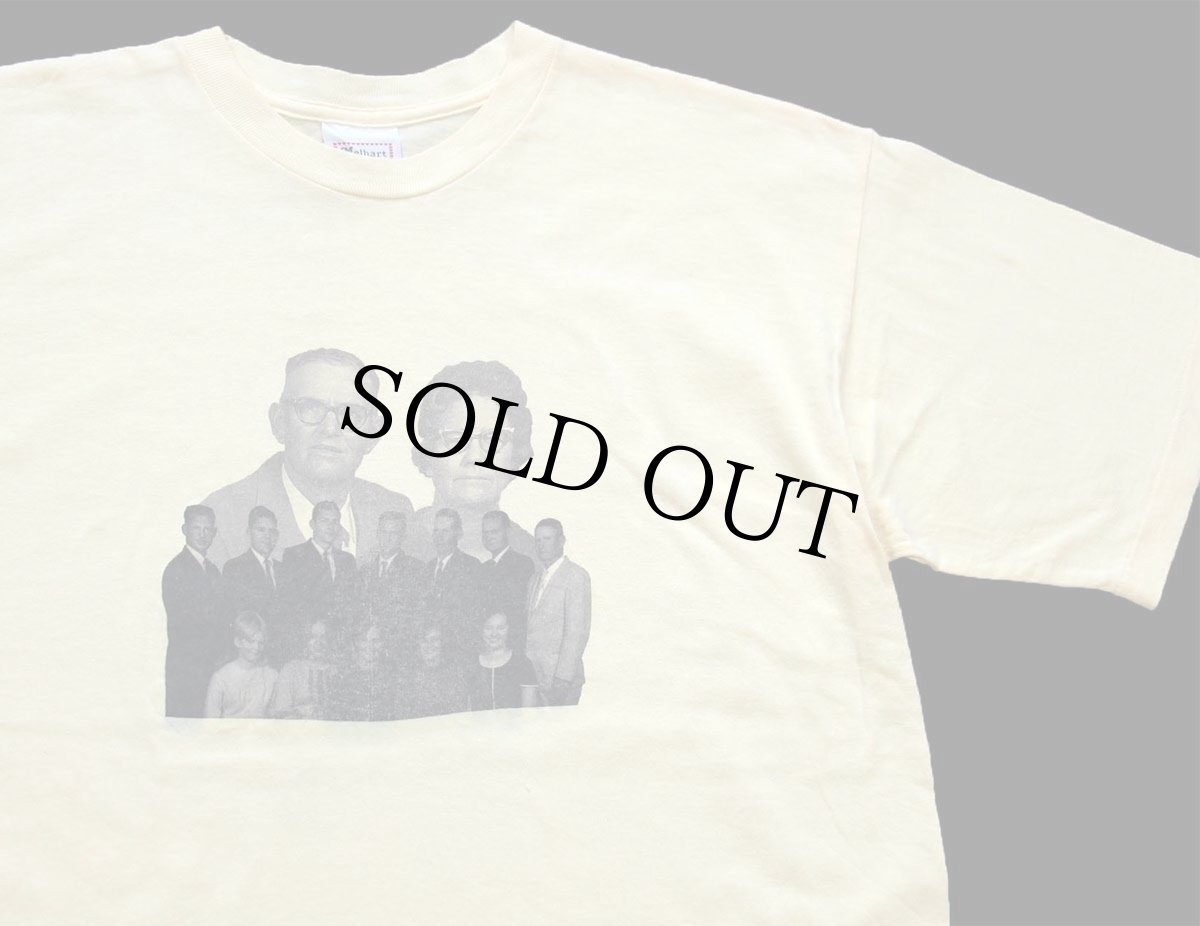 画像1: 90s USA製 MILLS FAMILY REUNION 1998 フォトプリント コットTシャツ 薄黄 L (1)