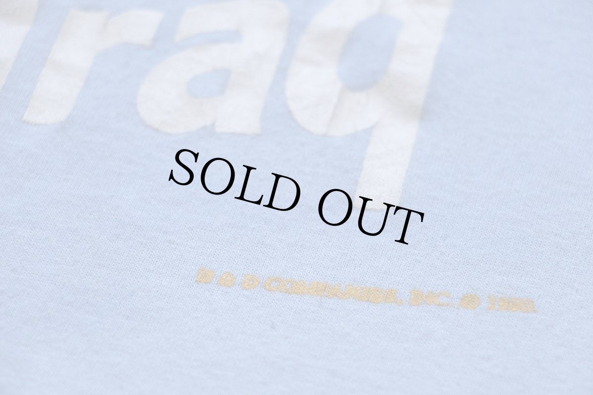 画像4: 80s USA製 No Slack For Iraq AIRBORNE Tシャツ 水色 XL (4)