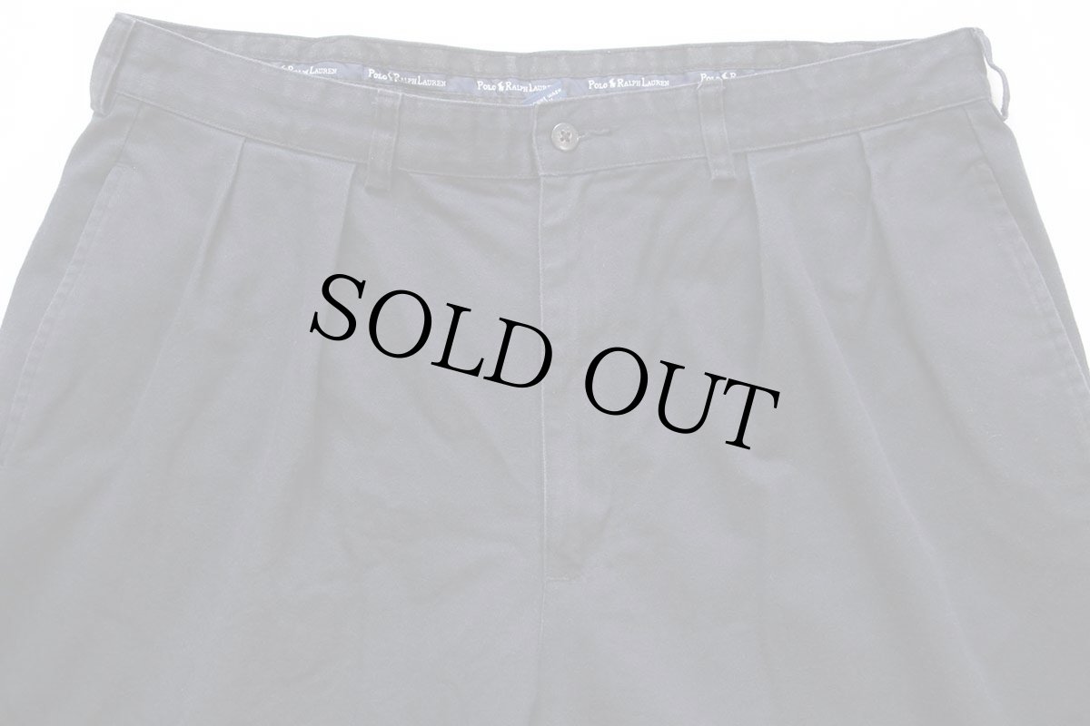 画像4: 90s ポロ ラルフローレン ANDREW PANT ツータック コットン チノパン 黒 w36 L32★314 (4)