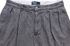 画像4: 90s ポロ ラルフローレン 千鳥格子 ツータック スラックス コットンパンツ w34 L32 (4)