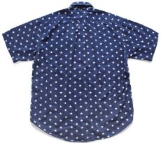 画像2: 90s TOMMY HILFIGERトミーヒルフィガー スター 総柄 ポケット付き ボタンダウン 半袖 コットンシャツ L (2)
