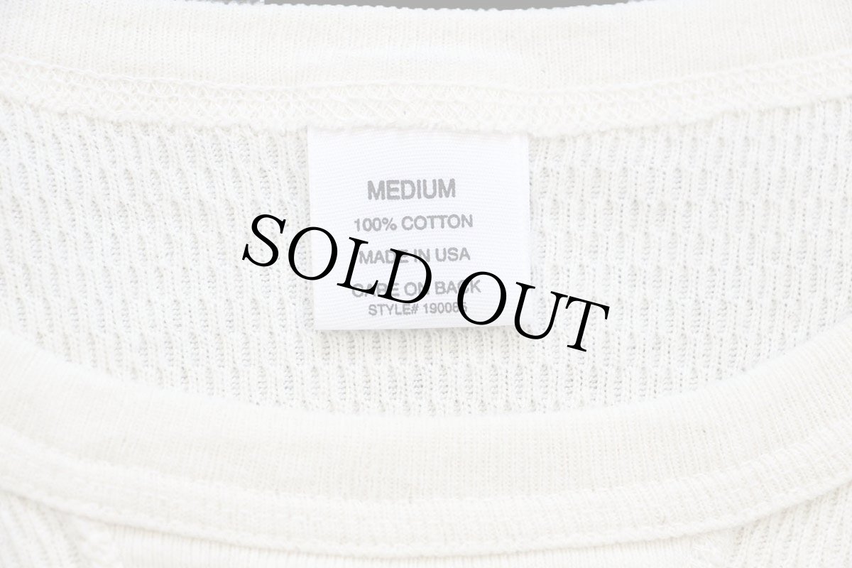 画像5: USA製 WEST COAST VAN CLUB 前V コットン サーマルシャツ ナチュラル M (5)