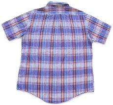 画像2: 80s USA製 J.M. Hollander AUTHENTIC INDIA MADRAS マドラスチェック ボタンダウン 半袖 コットンシャツ L★インド綿 (2)