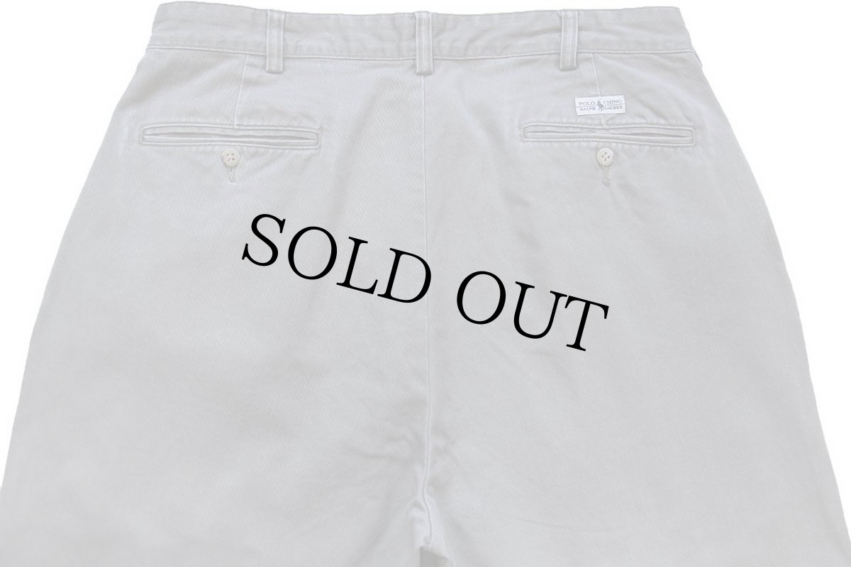 画像5: 90s ポロ ラルフローレン ANDREW PANT ツータック コットン チノパン グレー W34 L32★318 (5)