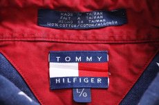 画像4: 90s TOMMY HILFIGERトミーヒルフィガー スター 総柄 ポケット付き ボタンダウン 半袖 コットンシャツ L (4)