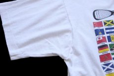 画像5: 90s USA製 LACROSSE THE WORLD'S GREATEST SPORT 万国旗 両面プリント コットンTシャツ 白 XL (5)