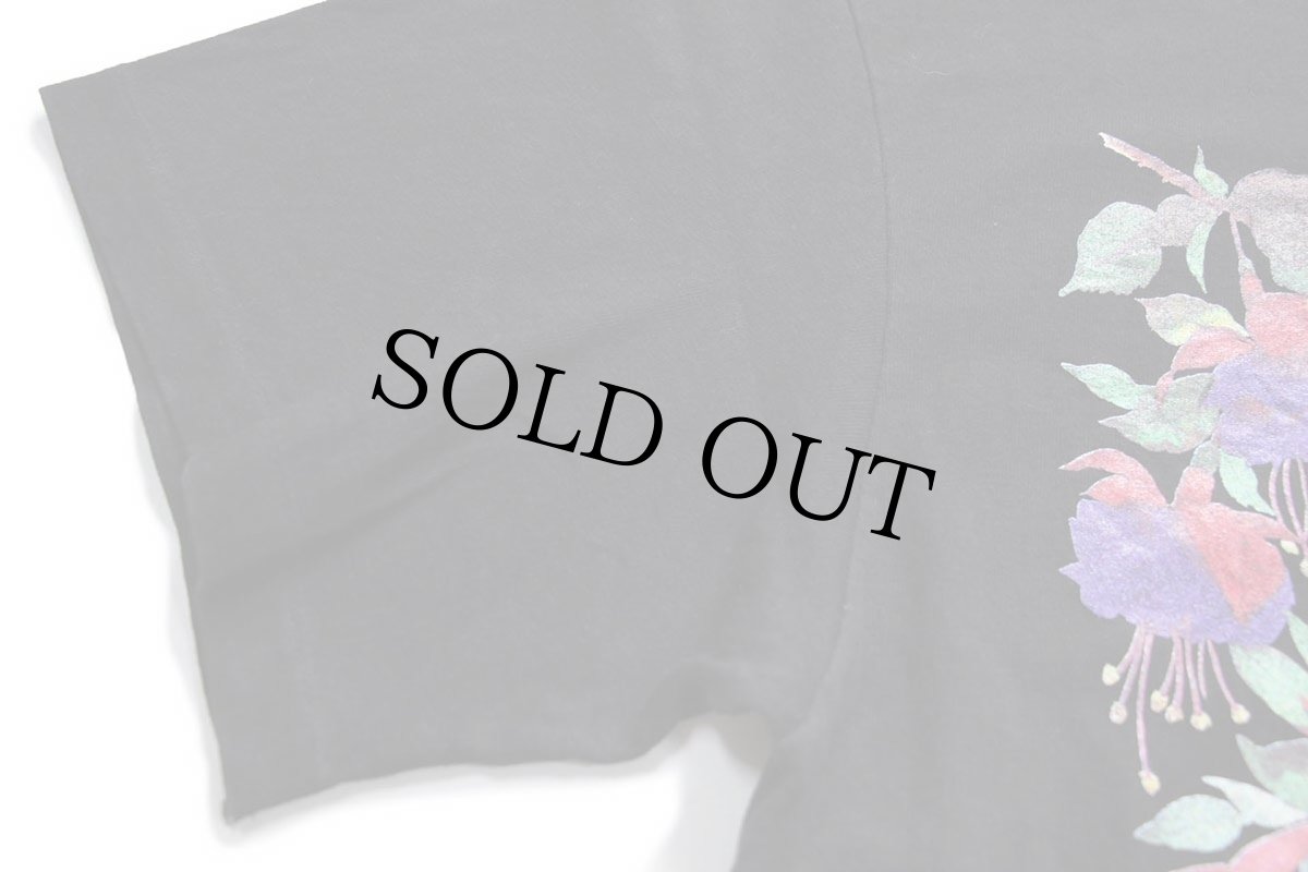 画像6: 90s USA製 Hanes FUCHSIAS & HUMMINGBIRDS フクシア ハチドリ アート コットンTシャツ 黒 M (6)