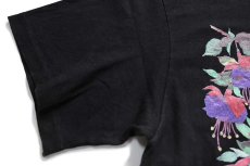 画像6: 90s USA製 Hanes FUCHSIAS & HUMMINGBIRDS フクシア ハチドリ アート コットンTシャツ 黒 M (6)