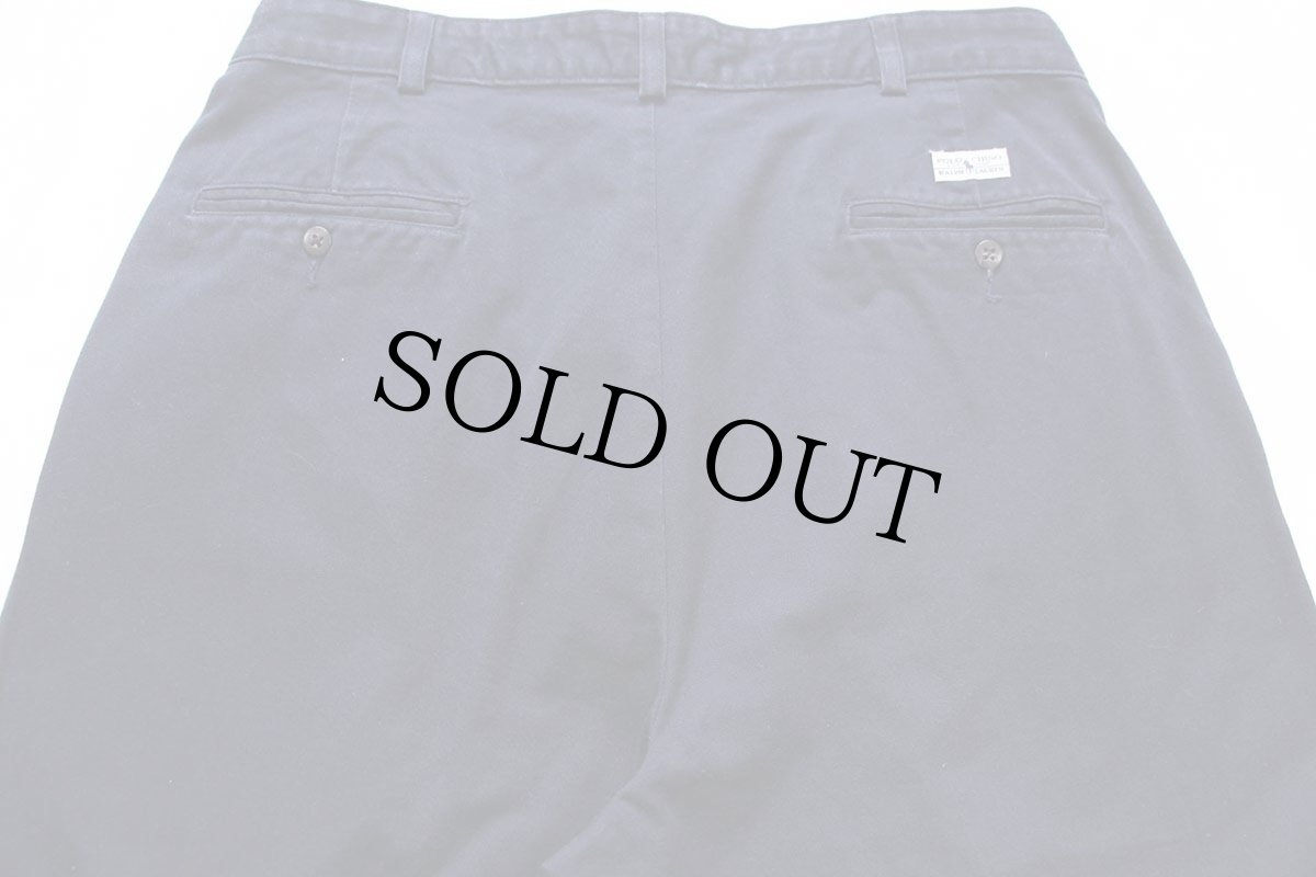 画像5: 90s メキシコ製 ポロ ラルフローレン ANDREW PANT ツータック コットン チノパン 紺 W35★313 (5)